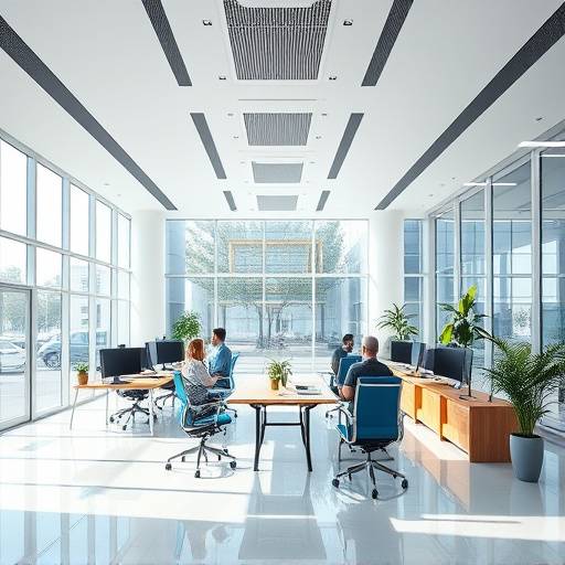 Projeto de interiores comerciais com escritório moderno